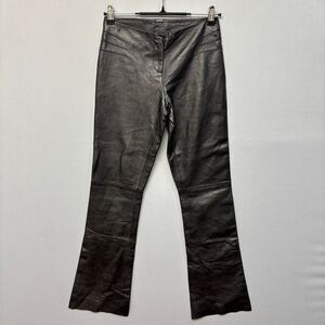 Vintage Cache Women 100% Lamb Leather Pants Size 0 Flare Leg Y2K 90s C042 -13